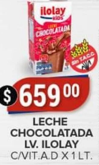 Supermercados Mayor LECHE CHOCOLATADA LV. ILOLAY C/VIT.A.D X1 LT oferta