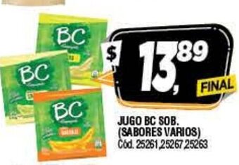 Supermercados Yaguar Jugo Bc Sob ( Sabores Varios) oferta