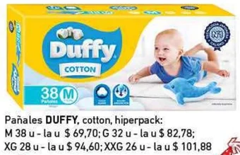 Cooperativa Obrera DUFFY Pañales cotton hiperpack M 38u oferta