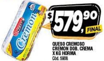 Supermercados Yaguar Queso Cremoso Cremon DOB. Crema x kg Horma oferta