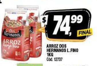 Supermercados Yaguar Arroz Dos Hermanos L.Fino 1kg oferta
