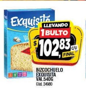 Supermercados Yaguar Bizcochuelo Exquisita Val. 540g oferta