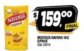 Supermercados Yaguar Mostaza Savora 1kg D/Pack oferta