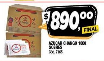 Supermercados Yaguar Azucar Chango 1000 Sobres oferta