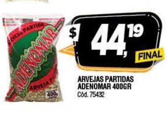 Supermercados Yaguar Arvejas Partidas Adenomar 400gr oferta