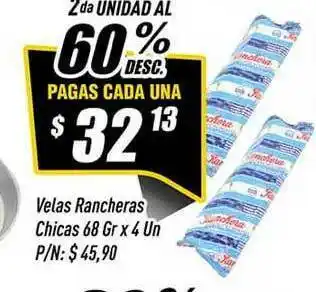 Supermercados Comodin Velas Ranchras Chiras 68gr x 4un. oferta