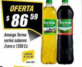 Amargo Terma Varios Sabores Cero x 1350cc