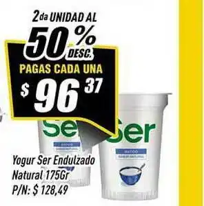 Supermercados Comodin Yogur Ser Endulzado Natural x 175gr oferta