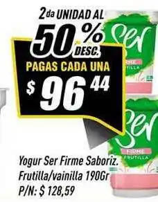 Supermercados Comodin Yogur Ser Firme Saboriz. Frutilla Vainilla 190gr oferta