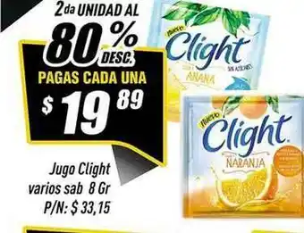 Supermercados Comodin Jugo Clight Varios Sab 8gr oferta