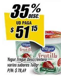 Supermercados Comodin Yogur Tregar Descr Entero Varios Sabores x 160gr oferta