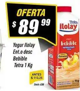 Supermercados Comodin Yogur Ilolay Ent. O Desc Bebible Tetra 1kg oferta