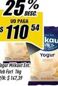 Supermercados Comodin Yogur Milkaut Ent. Reb Fort 1kg oferta