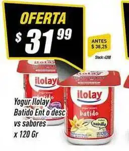 Supermercados Comodin Yogur Ilolay Batido Ent O Desc. x 120gr oferta