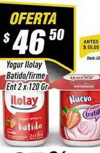Supermercados Comodin Yogur Ilolay Batido Firme Ent 2 x 120gr oferta