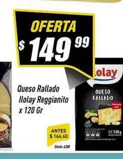 Supermercados Comodin Queso Rallado Ilolay Reggianito x 120gr oferta