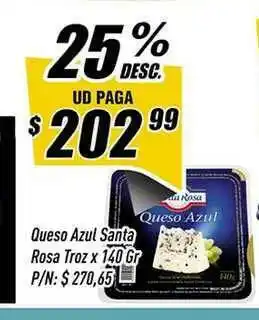 Supermercados Comodin Queso Azul Santa Rosa Troz x 140gr oferta