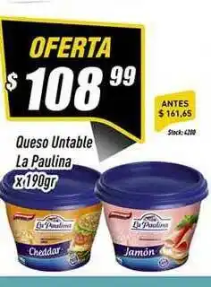 Supermercados Comodin Queso Untable La Paulina x 190 gr oferta