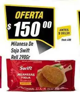 Supermercados Comodin Milanesa De Soja Swift Rell 290gr oferta