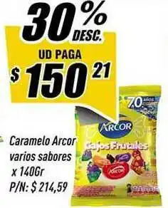 Supermercados Comodin Caramelo Arcor Varios Sabores x 140gr oferta