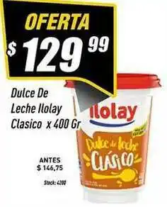 Supermercados Comodin Dulce De Leche Ilolay Clasico x 400gr oferta