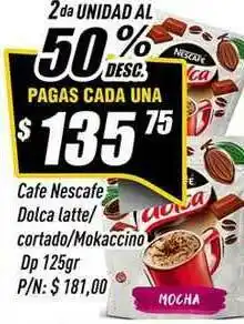Supermercados Comodin Cafe Nescafe Dolca Latte Cortado Mokaccino DP 125gr oferta