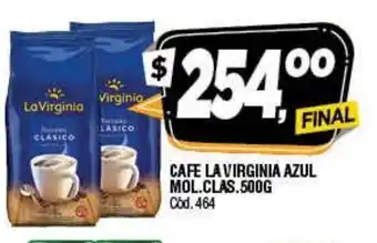 Supermercados Yaguar La Virginia Cafe Azul Mol. Clas.500g oferta