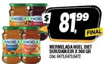 Supermercados Yaguar Noel Mermelada Diet Dur/Dam/Cir x 390gr oferta