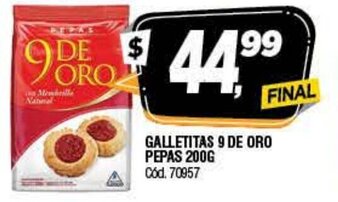 Supermercados Yaguar 9 De Oro Galletitas Pepas 200g oferta