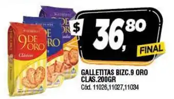 Supermercados Yaguar 9 De Oro Galletitas Bizc Clas 200gr oferta