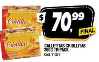 Supermercados Yaguar Criollitas Galletitas 300g Tripack oferta