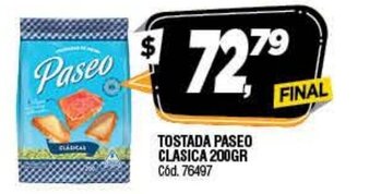 Supermercados Yaguar Paseo Tostada Clasica 200gr oferta
