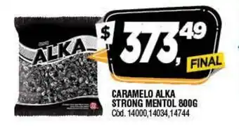 Supermercados Yaguar Alka Caramelo Strong Mentol 800g oferta