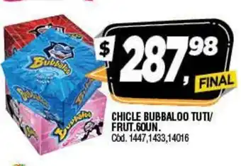 Supermercados Yaguar Bubbaloo Chicle Tuti/Frut 60un oferta