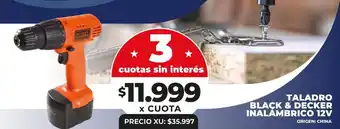 Supermayorista Vital TALADRO BLACK & DECKER INALÁMBRICO 12V oferta