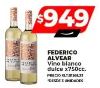 Supermayorista Vital FEDERICO ALVEAR Vino blanco dulce x 750cc. oferta