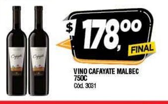 Supermercados Yaguar Cafayate Vino Malbec 750c oferta