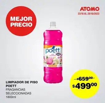 Atomo Conviene LIMPIADOR DE PISO POETT FRAGANCIAS SELECCIONADAS 1800ml oferta