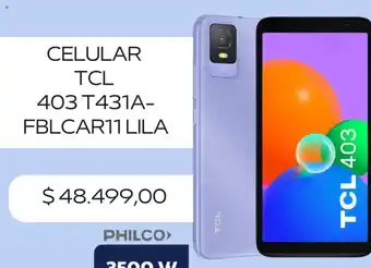 Musimundo CELULAR TCL 403 T431A- FBLCAR11 LILA oferta