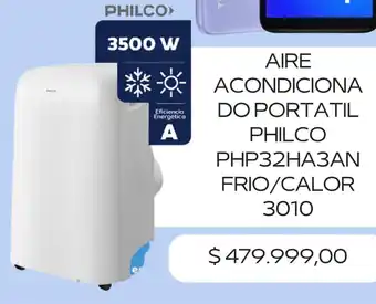 Musimundo AIRE ACONDICIONA DO PORTATIL PHILCO PHP32HABAN FRIO/CALOR 3010 oferta