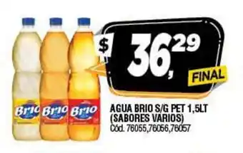Supermercados Yaguar Brio Agua S/G Pet 1,5Lt (Sabores Varios) oferta