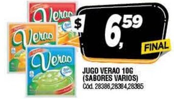 Supermercados Yaguar Verao Jugo 10g (Sabores Varios) oferta