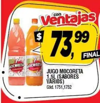 Supermercados Yaguar Mocoreta Jugo 1,5L (Sabores Varios) oferta