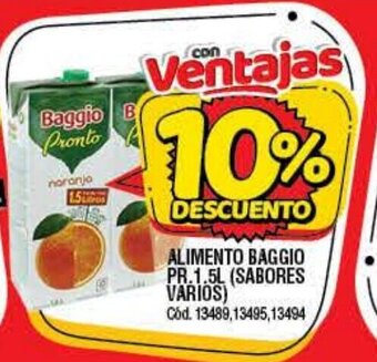 Supermercados Yaguar Baggio Alimento PR. 1.5L ( Sabores Varios) oferta