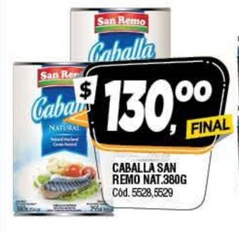 Supermercados Yaguar Caballa San Remo Nat. 380g oferta