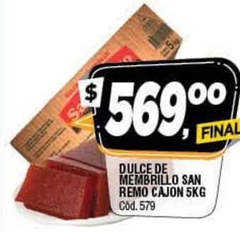 Supermercados Yaguar San Remo Dulce De Membrillo Cajon 5kg oferta
