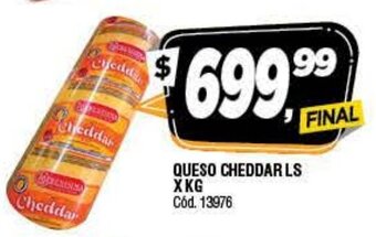 Supermercados Yaguar Cheddar Queso LS x kg oferta