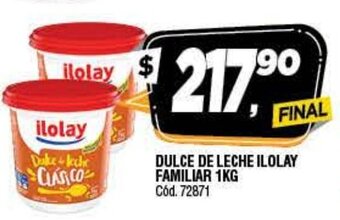 Supermercados Yaguar Ilolay Dulce De Leche Familiar 1kg oferta