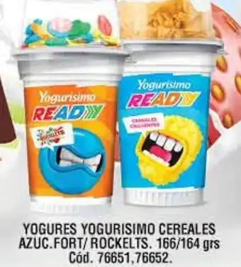 Supermercados Yaguar Yogures Yogurismo Cereales Azuc.Fort/Rockelts. 166/164grs oferta