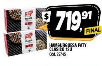 Supermercados Yaguar Paty Hamburguesa Clasico 12u oferta